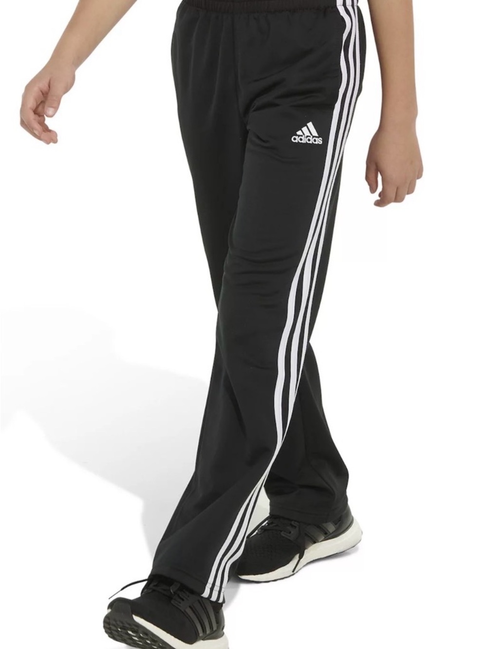 adidas Black Joggers with White Side Stripes